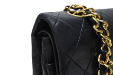 画像をギャラリービューアに読み込む, CHANEL シャネル マトラッセ25 Wフラップ Wチェーンショルダーバッグ 1番台 ラムスキン ココマーク ブラック ゴールド金具 美品 中古 4b009881