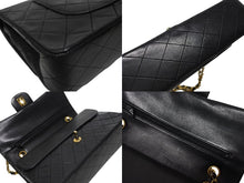 画像をギャラリービューアに読み込む, CHANEL シャネル マトラッセ25 Wフラップ Wチェーンショルダーバッグ 1番台 ラムスキン ココマーク ブラック ゴールド金具 美品 中古 4b009881