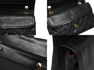 CHANEL シャネル マトラッセ25 Wフラップ Wチェーンショルダーバッグ 0番台 ココマーク ラムスキン ゴールド金具 美品 中古 4b009882