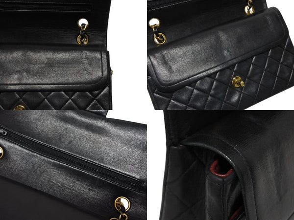 CHANEL シャネル マトラッセ25 Wフラップ Wチェーンショルダーバッグ 0番台 ココマーク ラムスキン ゴールド金具 美品 中古 4b009882