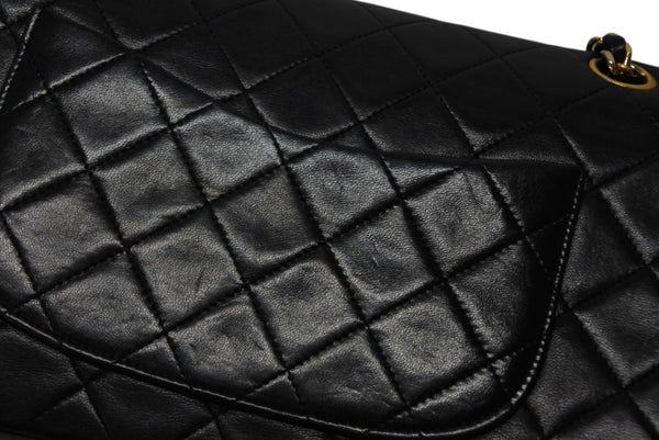 CHANEL シャネル マトラッセ25 Wフラップ Wチェーンショルダーバッグ 0番台 ココマーク ラムスキン ゴールド金具 美品 中古 4b009882