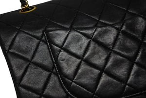 CHANEL シャネル マトラッセ25 Wフラップ Wチェーンショルダーバッグ 0番台 ココマーク ラムスキン ゴールド金具 美品 中古 4b009882