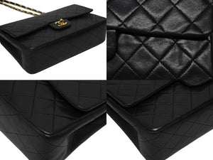 CHANEL シャネル マトラッセ25 Wフラップ Wチェーンショルダーバッグ 0番台 ココマーク ラムスキン ゴールド金具 美品 中古 4b009882