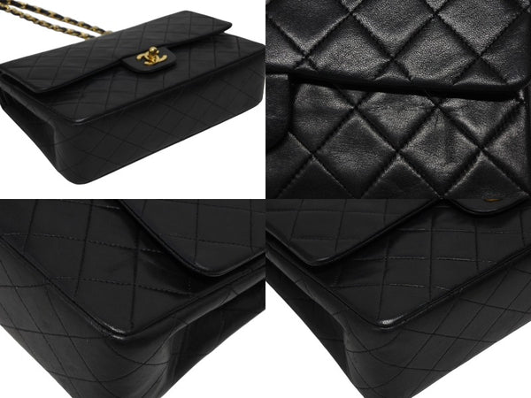 CHANEL シャネル マトラッセ25 Wフラップ Wチェーンショルダーバッグ 0番台 ココマーク ラムスキン ゴールド金具 美品 中古 4b009882