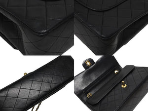 CHANEL シャネル マトラッセ25 Wフラップ Wチェーンショルダーバッグ 0番台 ココマーク ラムスキン ゴールド金具 美品 中古 4b009882