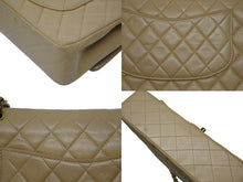 画像をギャラリービューアに読み込む, CHANEL シャネル マトラッセ25 Wフラップ Wチェーンショルダーバッグ ココマーク ラムスキン ベージュ 5番台 ゴールド金具 良品 中古 4b009883