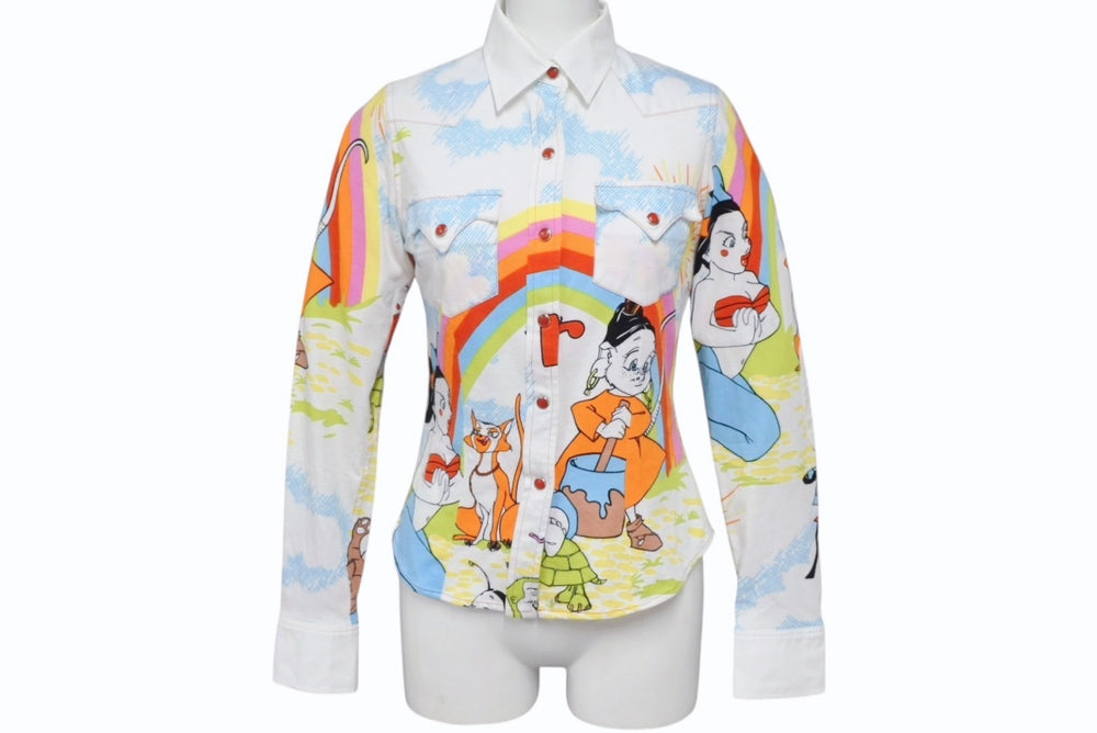 Christian Dior Western Shirt Long Sleeve 2P12055072 Size 36 Cartoon Galliano Period Good Condition Used 4b009887