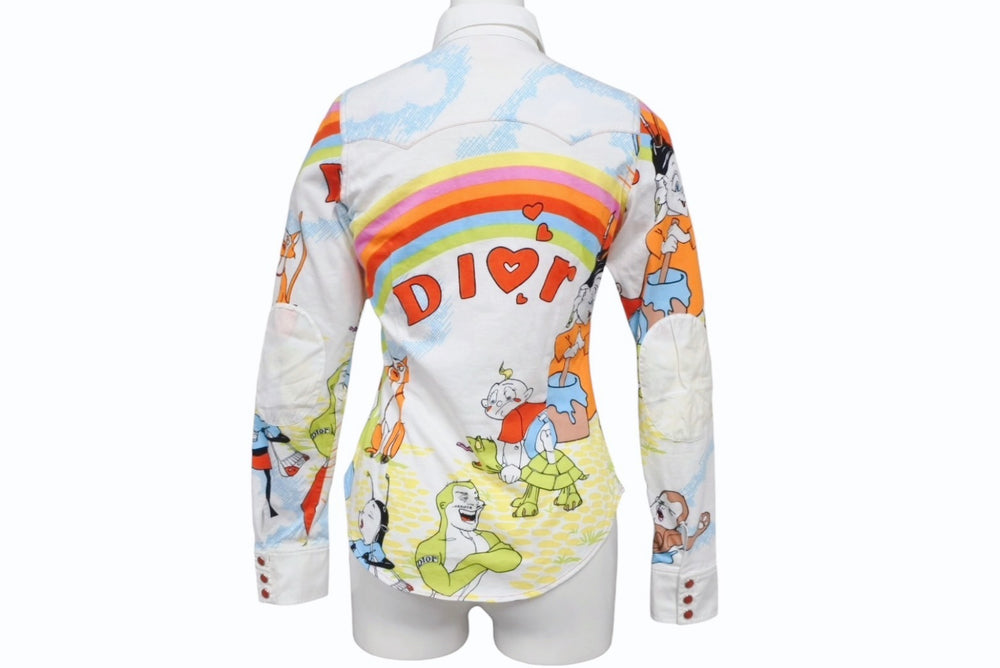Christian Dior Western Shirt Long Sleeve 2P12055072 Size 36 Cartoon Galliano Period Good Condition Used 4b009887
