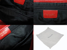 画像をギャラリービューアに読み込む, Christian Dior クリスチャンディオール ハンドバッグ サドルバック レザー レッド MU0021 ゴールド金具 美品 中古 4b009889