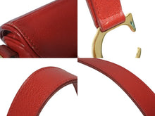 画像をギャラリービューアに読み込む, Christian Dior クリスチャンディオール ハンドバッグ サドルバック レザー レッド MU0021 ゴールド金具 美品 中古 4b009889