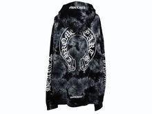 画像をギャラリービューアに読み込む, 極美品 CHROME HEARTS クロムハーツ タイダイ柄 ホースシュープリント プルオーバー パーカー ブラック サイズL 中古 4b009899