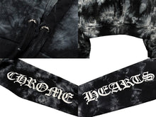 画像をギャラリービューアに読み込む, 極美品 CHROME HEARTS クロムハーツ タイダイ柄 ホースシュープリント プルオーバー パーカー ブラック サイズL 中古 4b009899