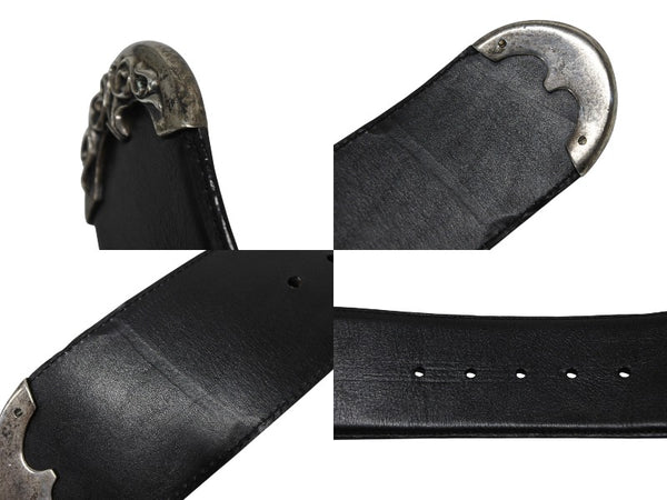 CHROME HEARTS LARGE BLT CLASSIC 3PC Large Classic 3PC Order Leather Belt Silver Good Condition Used 4a000084