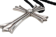 画像をギャラリービューアに読み込む, 極美品 CHROME HEARTS クロムハーツ CH CROSS LRG ラージCHクロス Wボロチップ ネックレス 重量約64.6g レザーブレイド 中古 4b009912