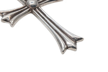 画像をギャラリービューアに読み込む, 極美品 CHROME HEARTS クロムハーツ CH CROSS LRG ラージCHクロス Wボロチップ ネックレス 重量約64.6g レザーブレイド 中古 4b009912