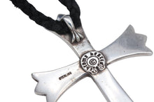 画像をギャラリービューアに読み込む, 極美品 CHROME HEARTS クロムハーツ CH CROSS LRG ラージCHクロス Wボロチップ ネックレス 重量約64.6g レザーブレイド 中古 4b009912