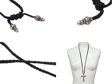 画像をギャラリービューアに読み込む, 極美品 CHROME HEARTS クロムハーツ CH CROSS LRG ラージCHクロス Wボロチップ ネックレス 重量約64.6g レザーブレイド 中古 4b009912