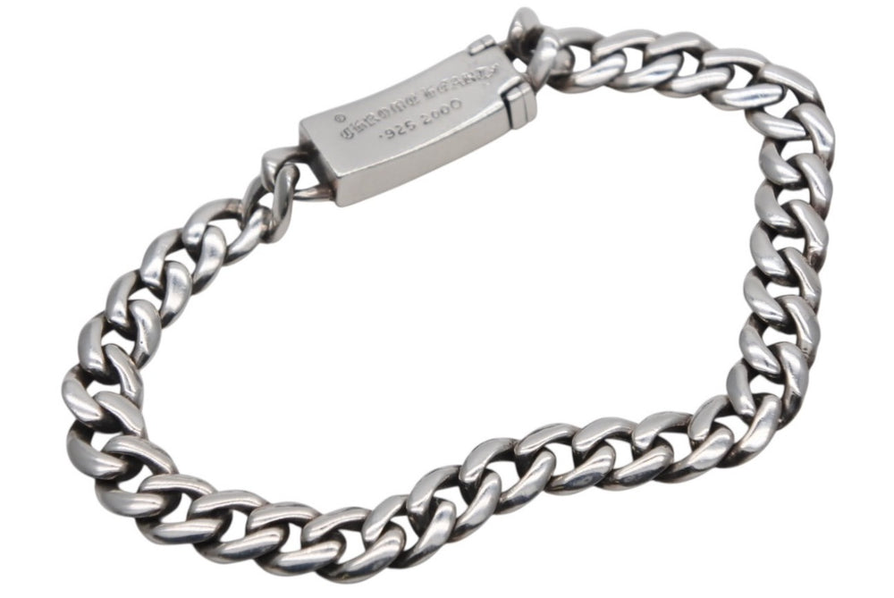 極美品 CHROME HEARTS クロムハーツ ミニID CHクロス クラシック ブレスレット パヴェダイヤ 重量約25.6g 2000 シルバ−925 中古 4b009924