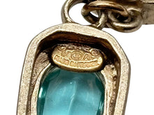 Load image into Gallery viewer, 極美品 CHANEL シャネル ココマーク ドロップピアス 重量約4.0g 07A刻印 ラインストーン メタル GP ゴールド ブルー 両耳用 中古 4b009595