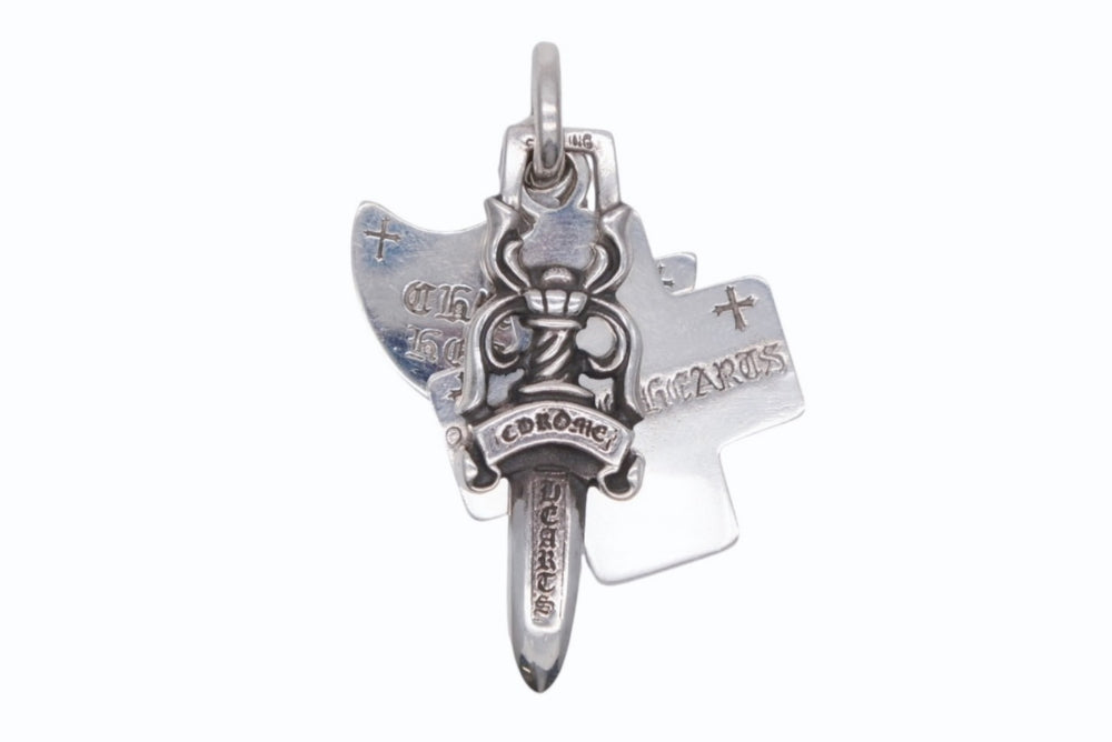 CHROME HEARTS 3 TRINKETS Pendant Charm Weight approx. 22.4g .925 Stamped Silver 925 Good Condition Used 4b009934