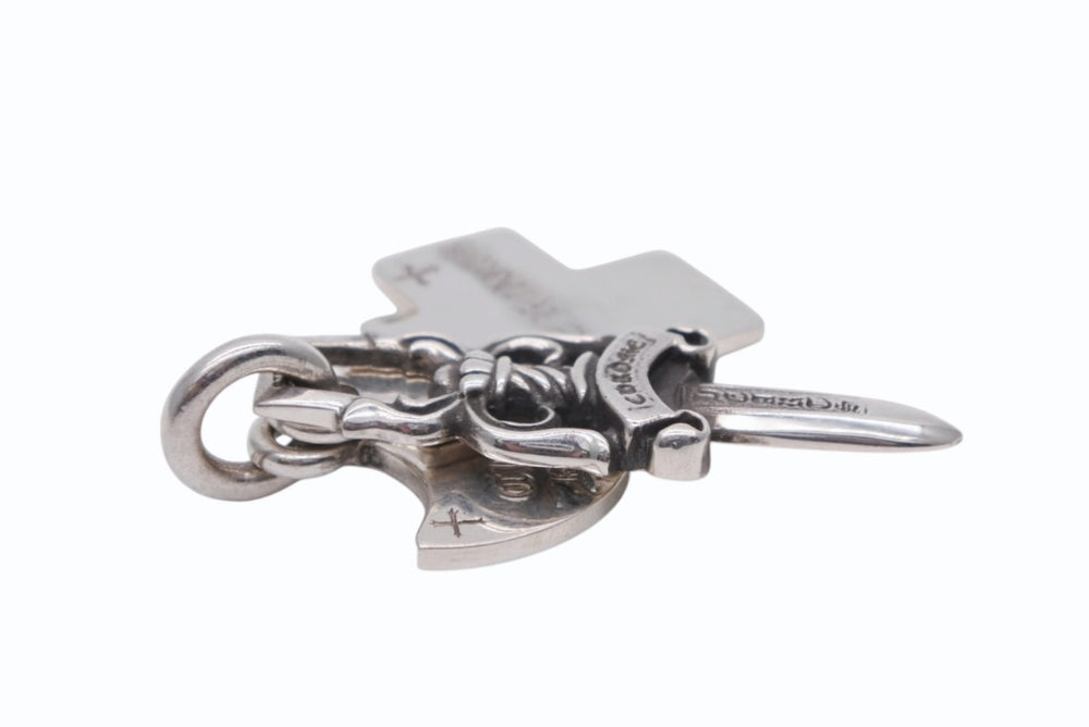CHROME HEARTS 3 TRINKETS Pendant Charm Weight approx. 22.4g .925 Stamped Silver 925 Good Condition Used 4b009934