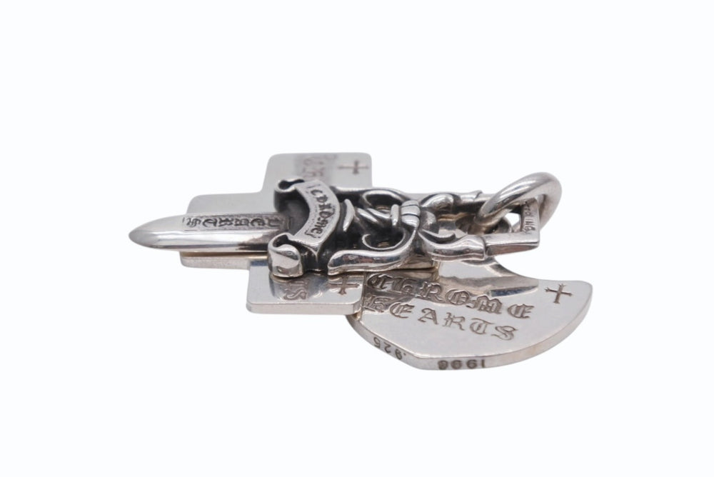 CHROME HEARTS 3 TRINKETS Pendant Charm Weight approx. 22.4g .925 Stamped Silver 925 Good Condition Used 4b009934