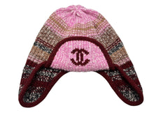 画像をギャラリービューアに読み込む, 極美品 CHANEL シャネル ココネージュ フライトキャップ AAA448 ココマーク カシミヤ ウール マルチカラー 中古 4b009944