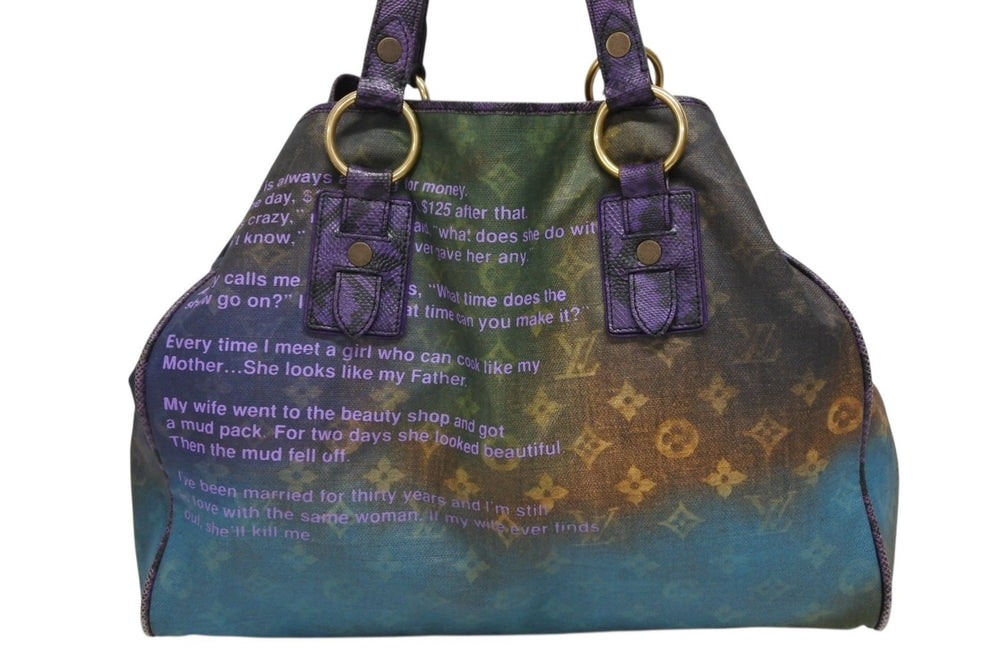 極美品 LOUIS VUITTON ルイヴィトン トートバッグ リチャードプリンス ハートブレイク M95740 モノグラムジョークスキャンバス ヴィオレ 中古 4b009945