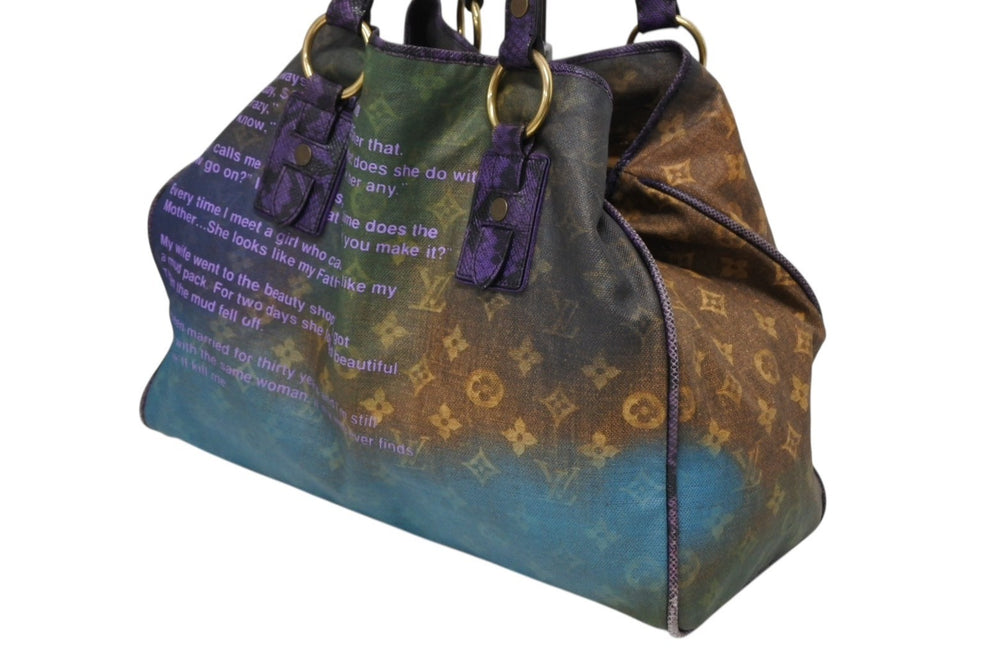 極美品 LOUIS VUITTON ルイヴィトン トートバッグ リチャードプリンス ハートブレイク M95740 モノグラムジョークスキャンバス ヴィオレ 中古 4b009945