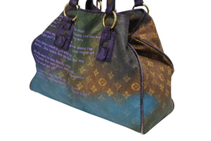 極美品 LOUIS VUITTON ルイヴィトン トートバッグ リチャードプリンス ハートブレイク M95740 モノグラムジョークスキャンバス ヴィオレ 中古 4b009945