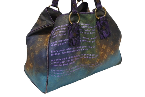 極美品 LOUIS VUITTON ルイヴィトン トートバッグ リチャードプリンス ハートブレイク M95740 モノグラムジョークスキャンバス ヴィオレ 中古 4b009945