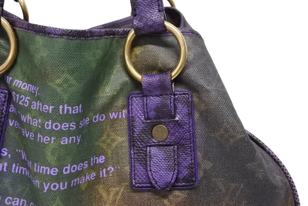 極美品 LOUIS VUITTON ルイヴィトン トートバッグ リチャードプリンス ハートブレイク M95740 モノグラムジョークスキャンバス ヴィオレ 中古 4b009945