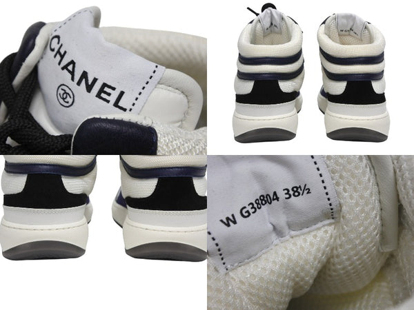 新品同様 CHANEL シャネル ハイカットスニーカー ココマーク W G38804 ファブリック スエードカーフスキン ラバースキン 中古 4b009949