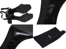 画像をギャラリービューアに読み込む, SAINT LAURENT サンローラン サンダル チャンキーヒール パテントレザー ブラック ゴールド金具 サイズ38 1/2 美品 中古 4b009955