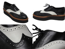 画像をギャラリービューアに読み込む, 新品同様 TOD'S トッズ ウィングチップシューズ W-tip 靴 レザー ラバーソール ブラック ホワイト ブラウン サイズ38 1/2 中古 4b009959