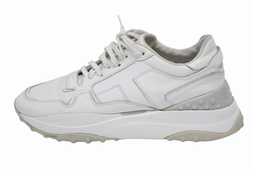 TOD'S Tod's Tubs Low Cut Sneakers Shoes Lace Up Calf Leather Made in Italy White Gray Size 38 1/2 Good Condition Used 4b009961