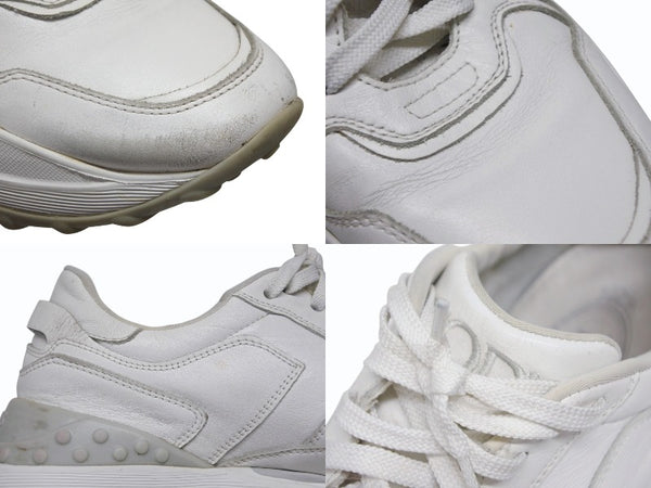 TOD'S Tod's Tubs Low Cut Sneakers Shoes Lace Up Calf Leather Made in Italy White Gray Size 38 1/2 Good Condition Used 4b009961