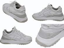 画像をギャラリービューアに読み込む, TOD'S トッズ タブズ ローカット スニーカー シューズ レースアップ カーフレザー イタリア製 ホワイト グレー サイズ38 1/2 美品 中古 4b009961