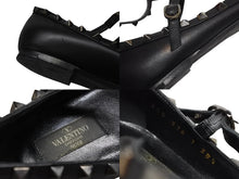画像をギャラリービューアに読み込む, 極美品 VALENTINO ヴァレンティノ ポインテッドトゥ サンダル ロックスタッズシリーズ レザー ブラック サイズ38 1/2 中古 4b009962