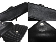画像をギャラリービューアに読み込む, 極美品 SAINT LAURENT サンローラン カレッジ チェーンショルダーバッグ ハンドバッグ YSL ブラック ガンメタル金具 中古 4b009965