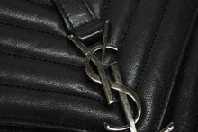 画像をギャラリービューアに読み込む, 極美品 SAINT LAURENT サンローラン カレッジ チェーンショルダーバッグ ハンドバッグ YSL ブラック ガンメタル金具 中古 4b009965