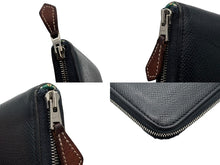 画像をギャラリービューアに読み込む, HERMES エルメス コインケース アザップコンパクトシルクイン ヴォーエプソン A刻印 ネイビー シルバー金具 良品 中古 4b009966