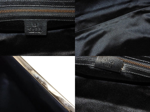 極美品 GUCCI グッチ ワンショルダーバッグ 129457 04AW トムフォード期 レザー サテン ブラック パープル スネーク ゴールド金具 中古 4b009972