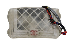 画像をギャラリービューアに読み込む, 極美品 名作 CHANEL シャネル アクト2 マトラッセ チェーンショルダーバッグ キャンバス グレー 19番台 ペンキ 中古 4b009973