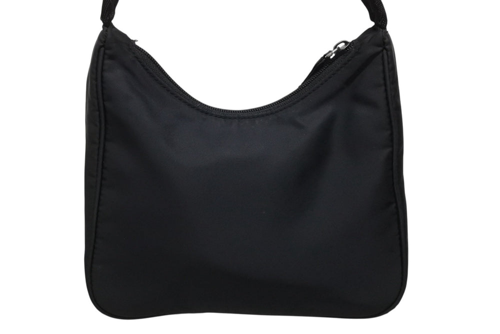 PRADA プラダ ホーボー ハンドバッグ ワンショルダーバッグ MV515 トライアングルロゴ ナイロン ブラック 美品 中古 4b009980