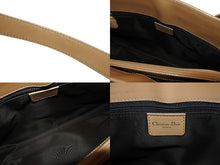 画像をギャラリービューアに読み込む, 極美品 Christian Dior クリスチャンディオール ハンドバッグ トートバッグ ベージュ レザー BM-0042 シルバー金具 中古 4b009981