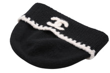 画像をギャラリービューアに読み込む, 新品同様 CHANEL シャネル ニットキャップ ビーニー AA9203 ココマーク カシミヤ シルク ブラック アイボリー 中古 4b009985