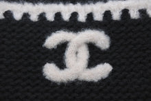 画像をギャラリービューアに読み込む, 新品同様 CHANEL シャネル ニットキャップ ビーニー AA9203 ココマーク カシミヤ シルク ブラック アイボリー 中古 4b009985