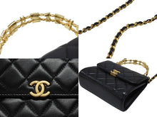 Load image into Gallery viewer, 極美品 CHANEL シャネル ミニマトラッセ トップハンドルバッグ ランダム番台 AP2946 ラムスキン ココマーク ブラック ゴールド金具 中古 4b006024