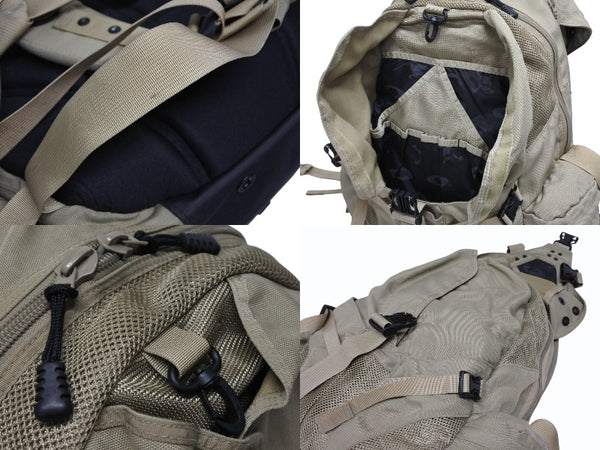 OAKLEY オークリー Icon Backpack 2.0 アイコン バックパック 2.0 テック ナイロン メタルロゴ ベージュ ブラック 美品 中古 4b010000